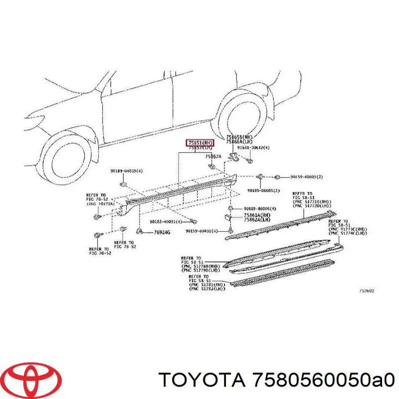  7580560050A0 Toyota