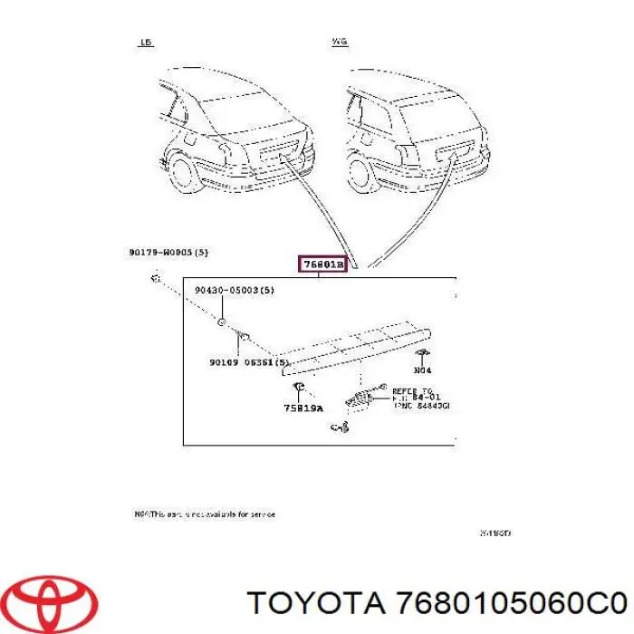  7680105060C0 Toyota