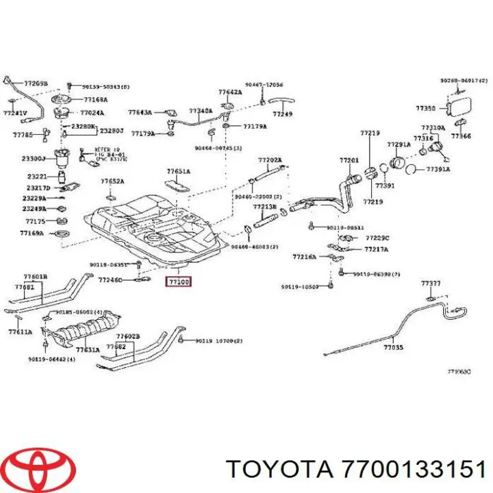 Tanque de combustível para Toyota Camry (V40)