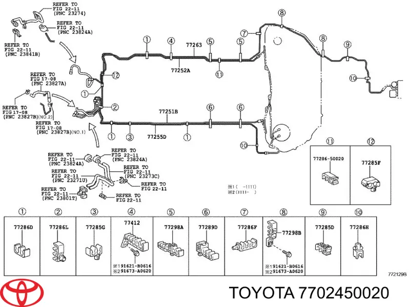 7702450020 Toyota filtro de combustível
