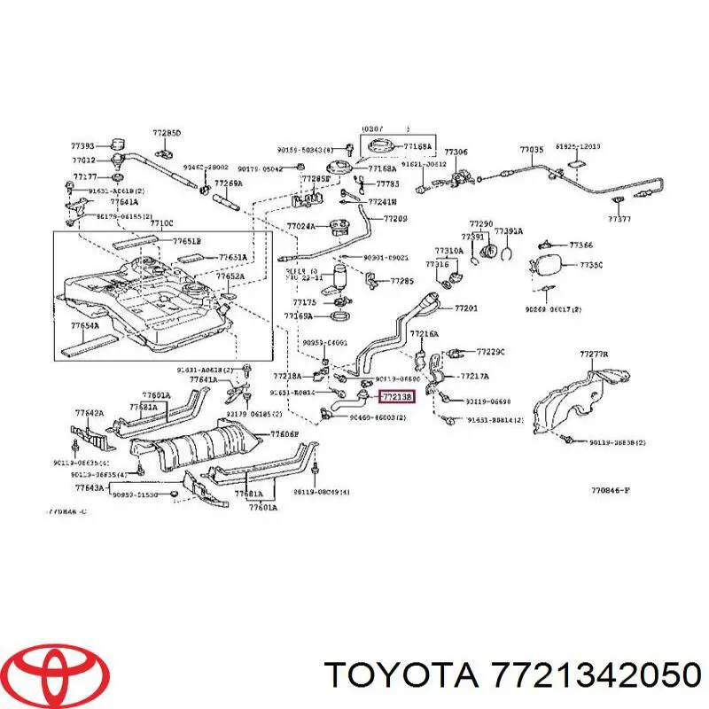 Обратная топливная трубка 7721342050 Toyota