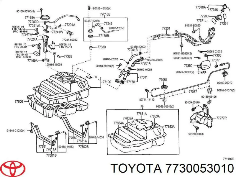 Купить 7730053010 Toyota Крышка бензобака