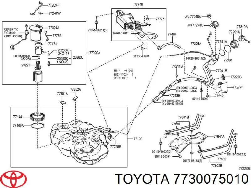 7730075010 Toyota Крышка топливного Бака