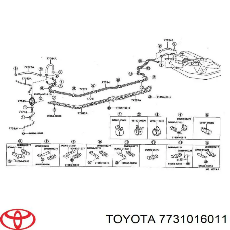 Tapa (tapón) del depósito de combustible 7731016011 Toyota