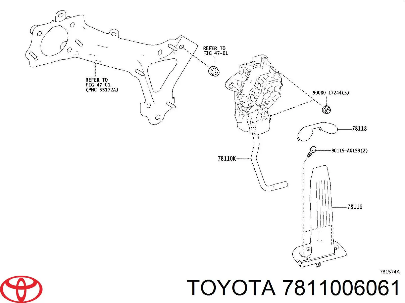 7811006061 Toyota Педали газа