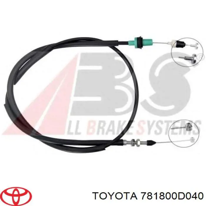 Cabo/pedal de gás (de acelerador) para Toyota Yaris (P10)