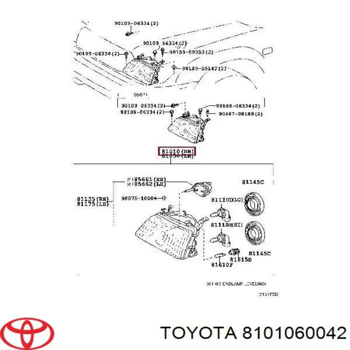 Правая блок фара Toyota 8101060041 цена, от 637.02 USD