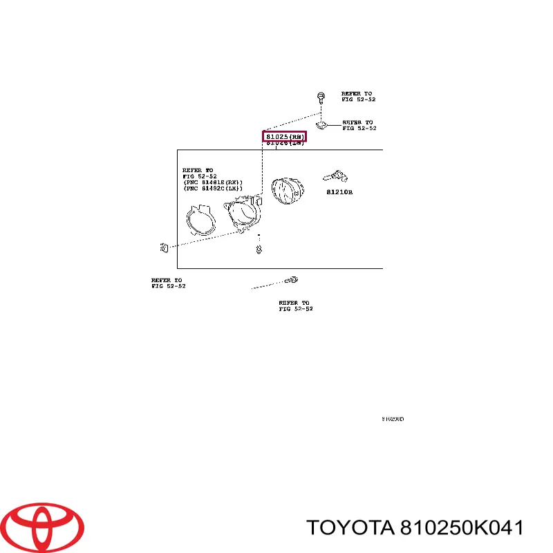 810250K041 Toyota luzes de nevoeiro direitas