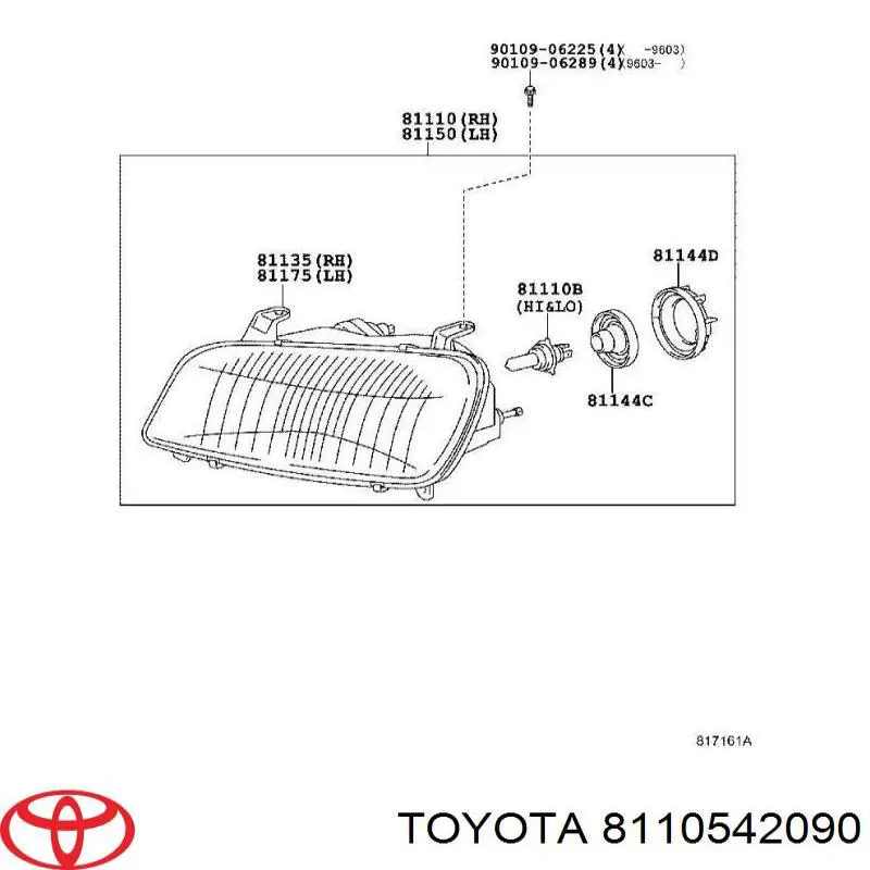 Фара правая на Toyota RAV4 I Cabrio 