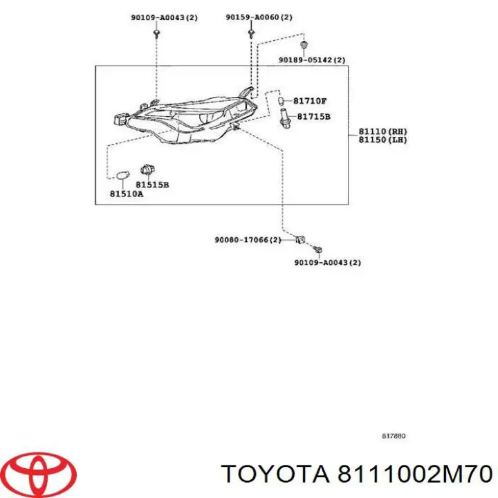 Правая блок фара TYC FP7064R2T цена, от 238.63 USD