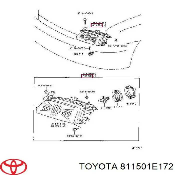 Фара левая Toyota 811501E172 цена, от 36.37 USD