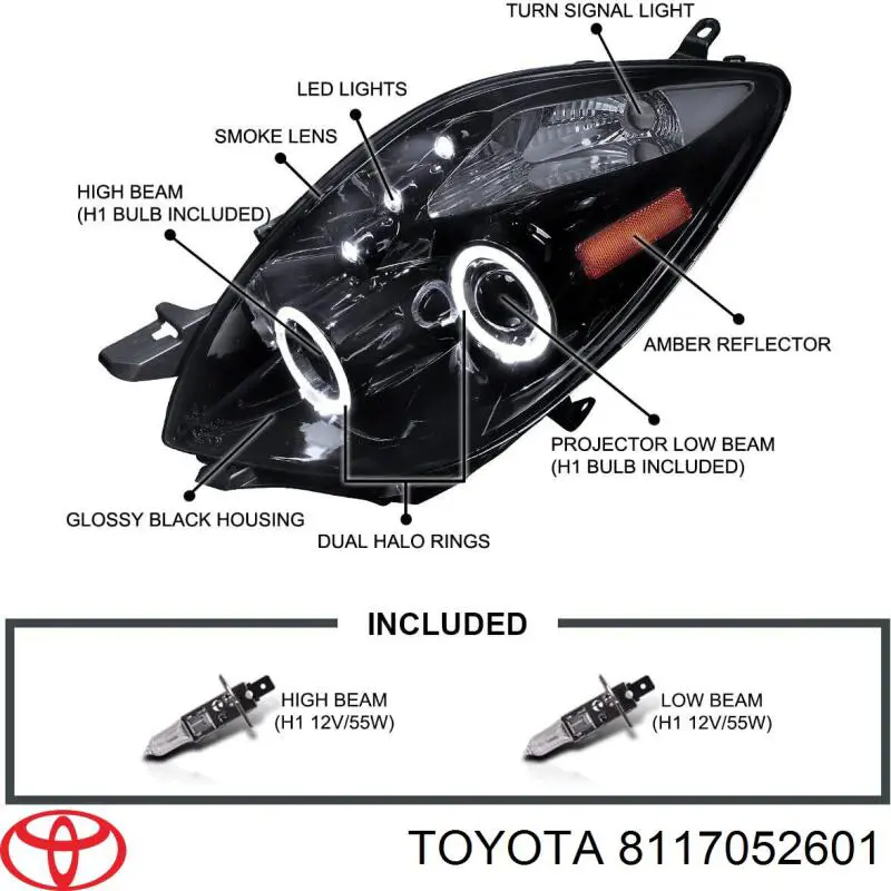 Фара левая 8117052601 Toyota