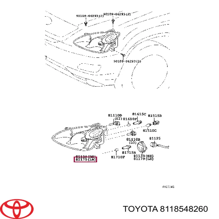 8118548260 Toyota luz esquerda