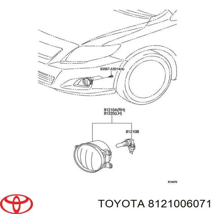 Фара противотуманная правая Toyota 8121006071