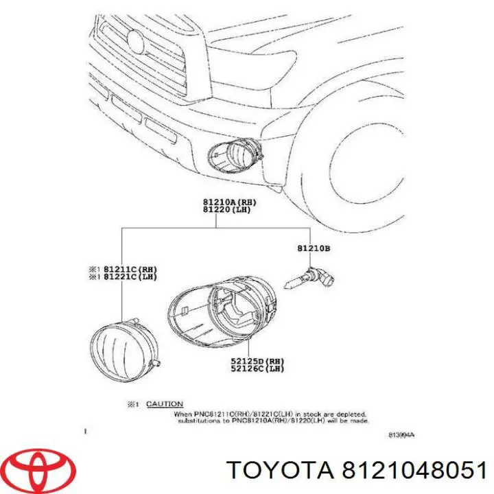 Фара противотуманная, правая Lexus RX 450H/350 внедорожник (L2) (2015 - 2022) цена, от 61.56 USD