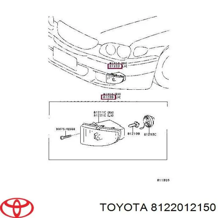Luzes de nevoeiro esquerdas para Toyota Corolla (E11)