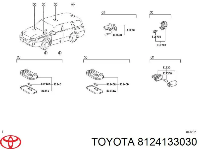 Стекло плафона освещения салона (кабины) на Toyota Highlander 