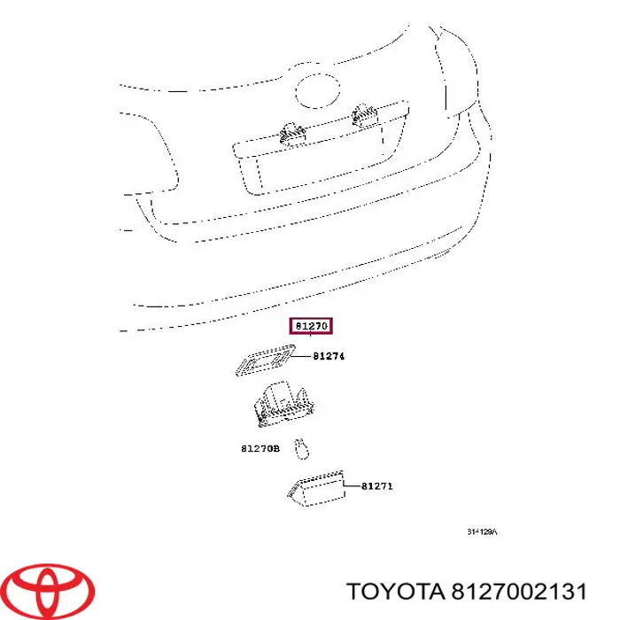 8127002130 Toyota фонарь подсветки заднего номерного знака