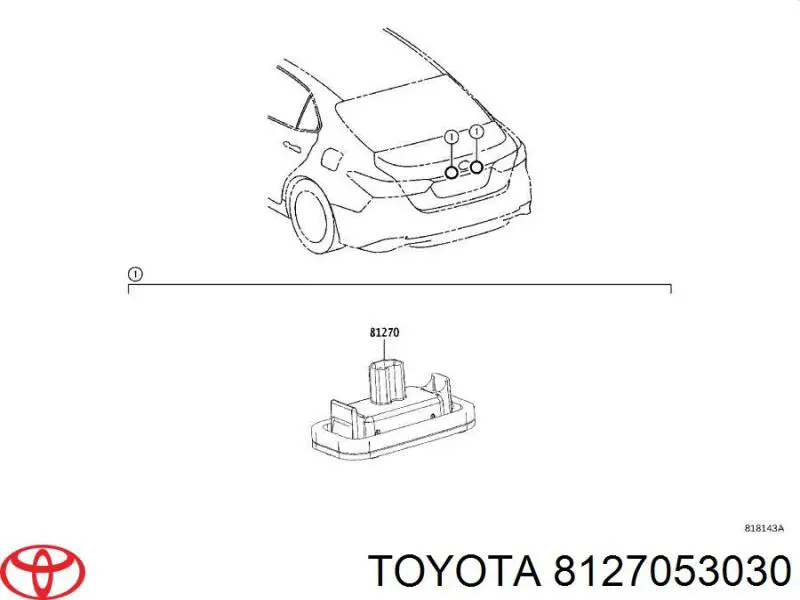 Фонарь подсветки заднего номерного знака на Toyota Camry V70