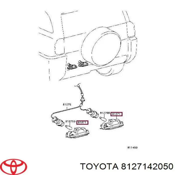 Caixa da luz de fundo de matrícula 8127142050 Toyota