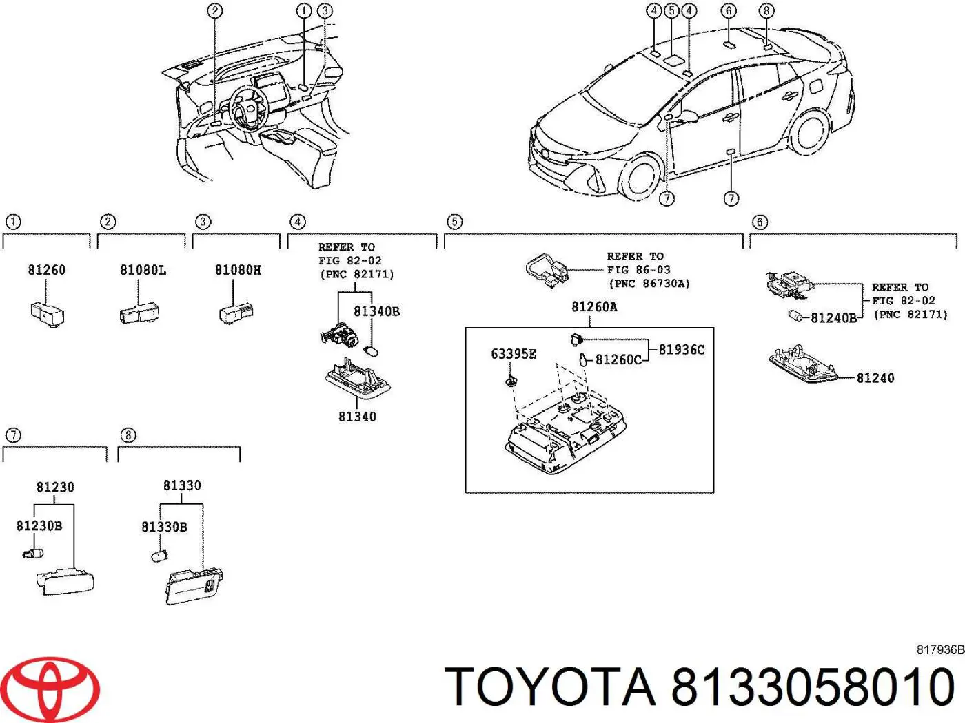 Quebra-luz da luz de fundo da seção de bagagem para Toyota Rav4 (A5, H5)