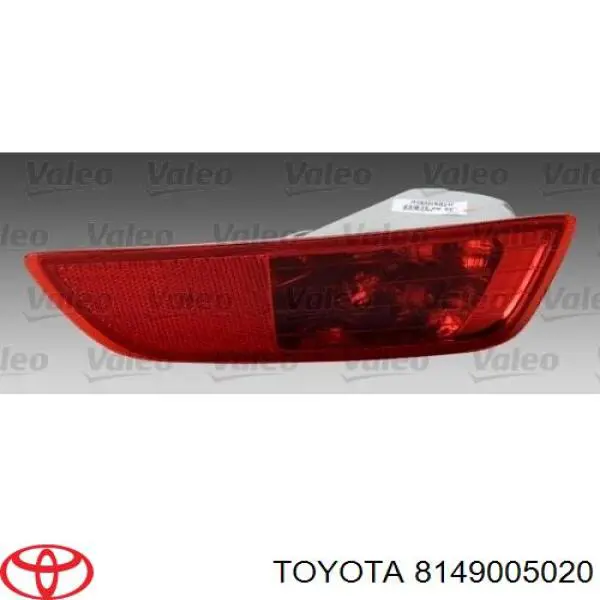 8149005020 Toyota катафот (отражатель заднего бампера левый)