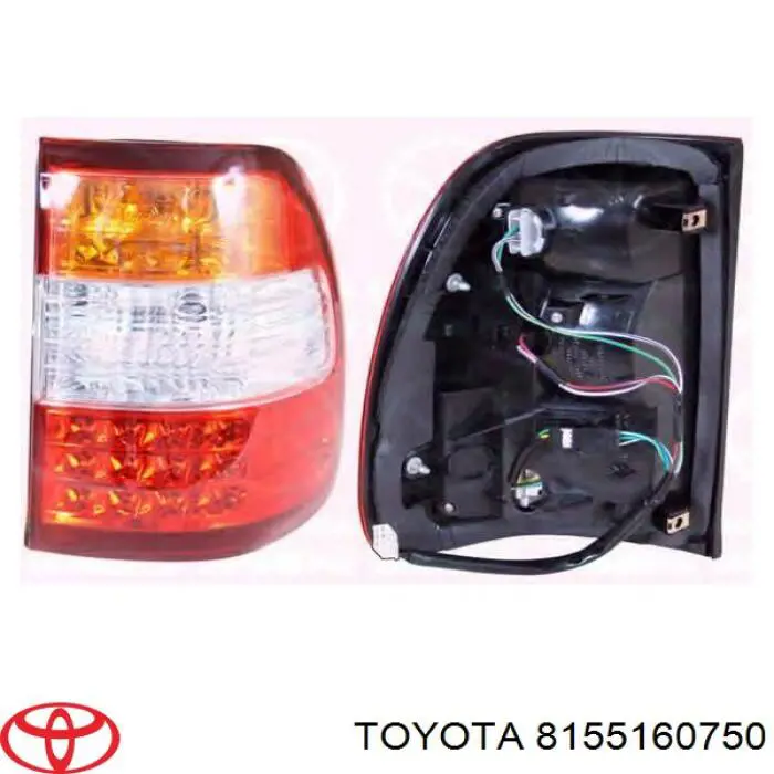 8155160750 Toyota фонарь задний правый внешний