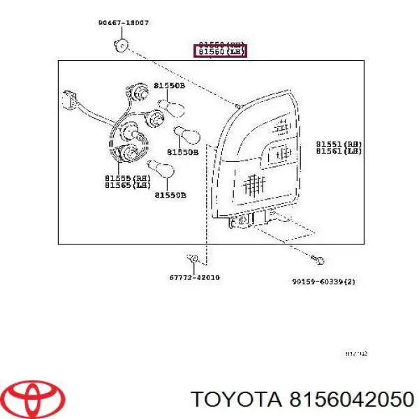 Фонарь задний левый на Toyota RAV4 I 