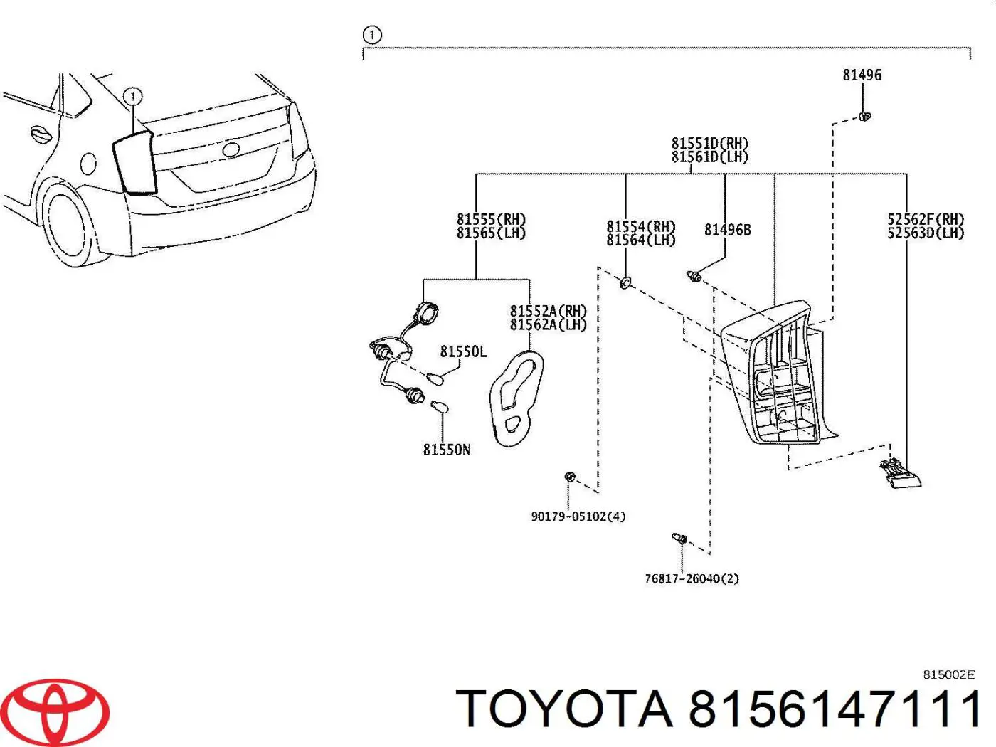  Фонарь задний левый внешний Toyota Venza 