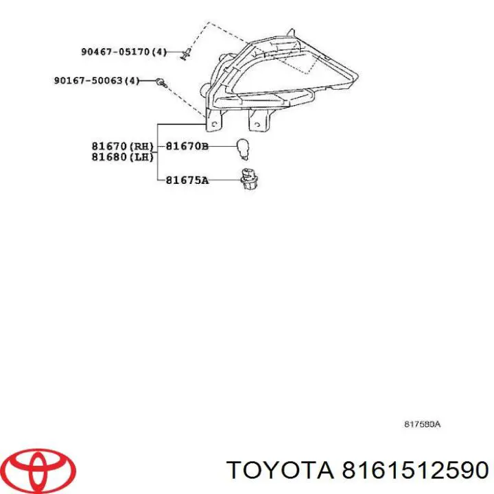 Цоколь (патрон) лампочки указателя поворотов на Toyota Corolla 