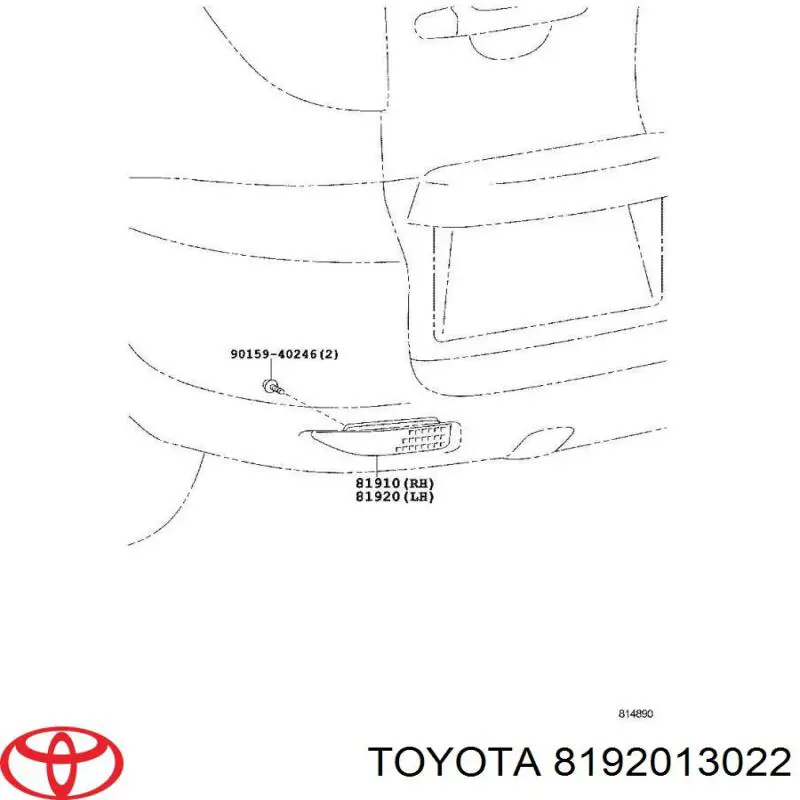 8192013022 Toyota retrorrefletor (refletor do pára-choque traseiro esquerdo)