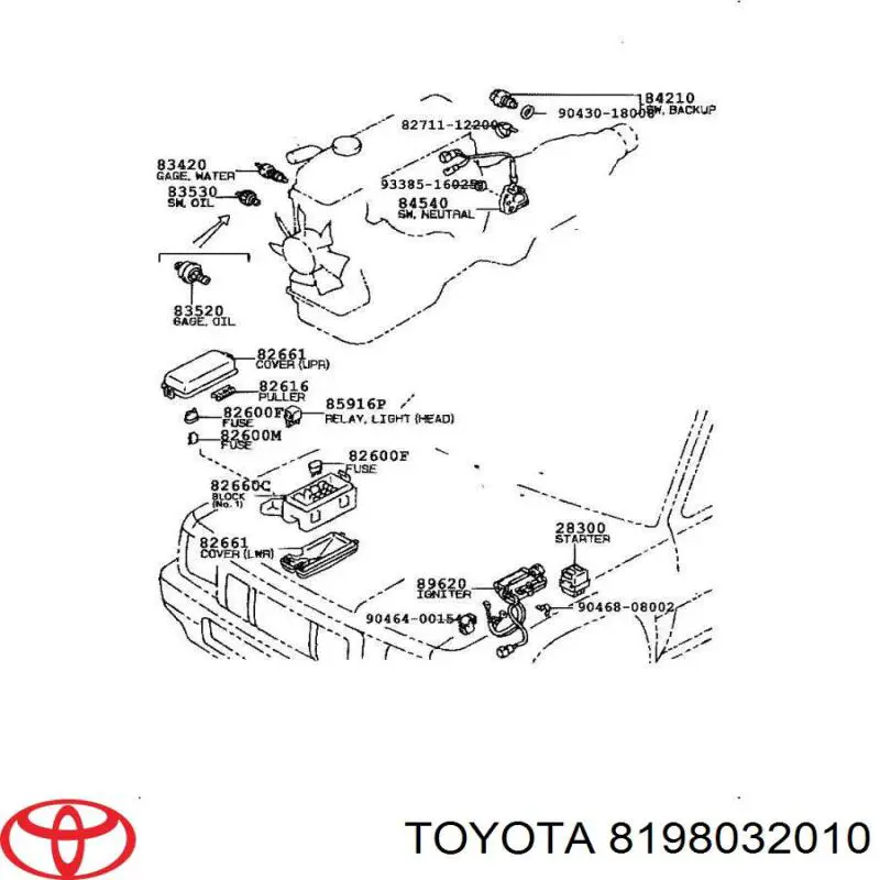8198032010 Toyota relê de pisca-pisca
