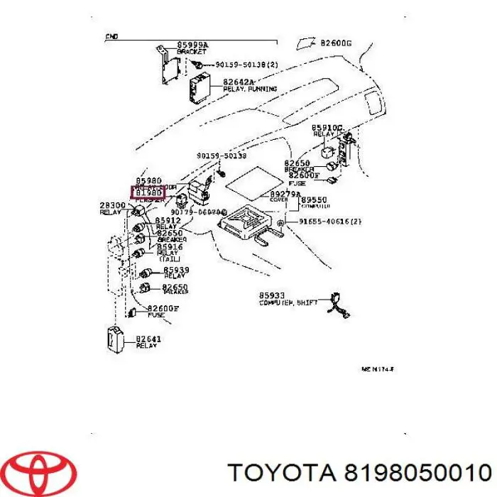 8198050010 Toyota 