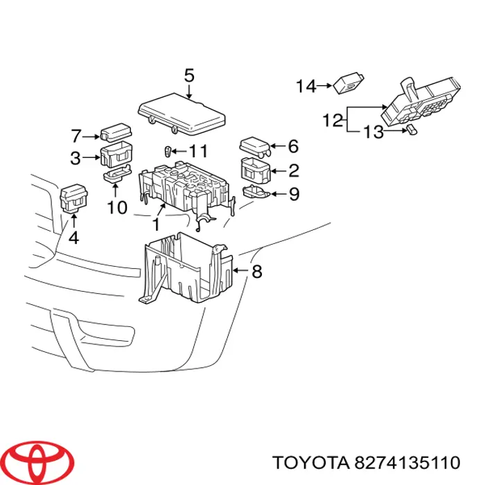 Блок реле на Toyota Land Cruiser PRADO ASIA 