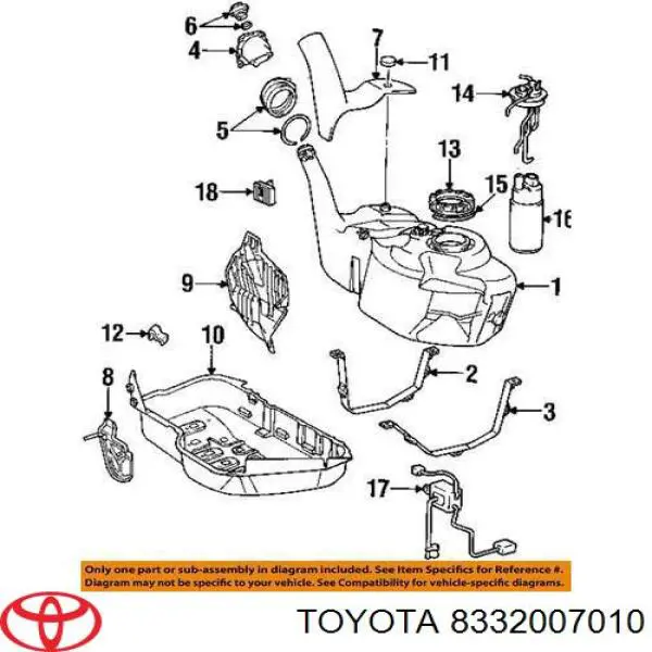 Купить 8332007010 Toyota Датчик указателя уровня топлива