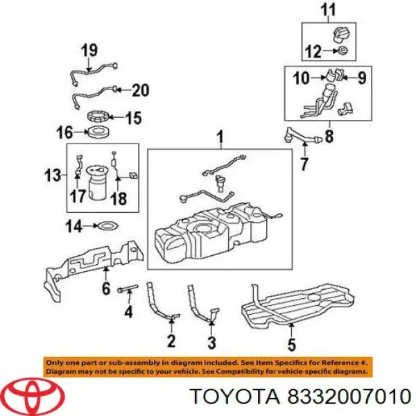 Датчик уровня топлива в баке 8332007010 Toyota