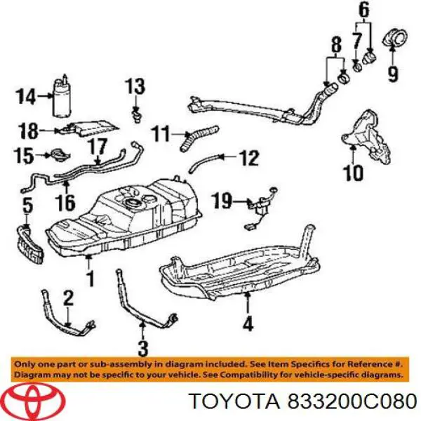 Датчик уровня топлива в бензобаке Toyota 833200C023 цена, от 96.74 USD