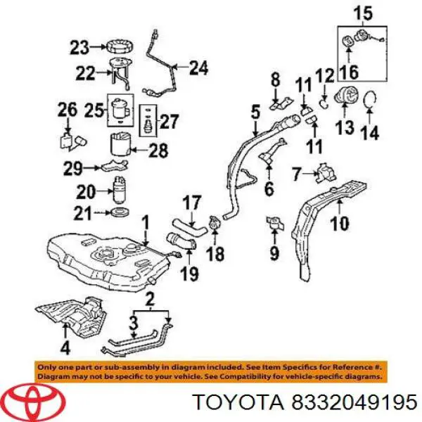 8332049195 Toyota датчик уровня топлива в баке