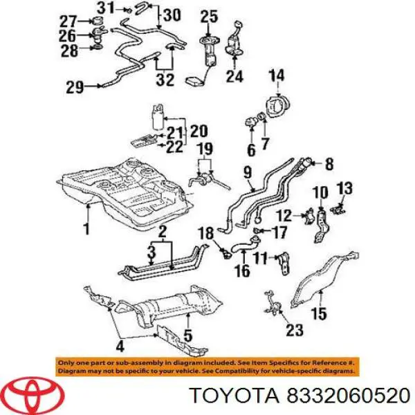 Датчик уровня топлива в баке 8332060520 Toyota