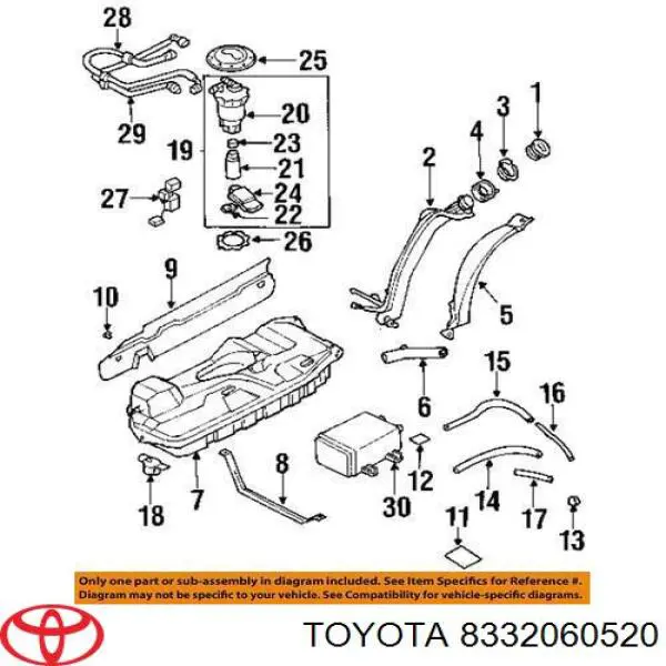 Купить 8332060520 Toyota Датчик указателя уровня топлива