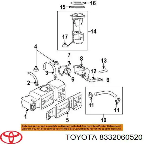 Датчик уровня топлива 8332060520 Toyota