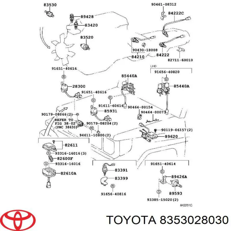 8353028030 Toyota датчик давления масла