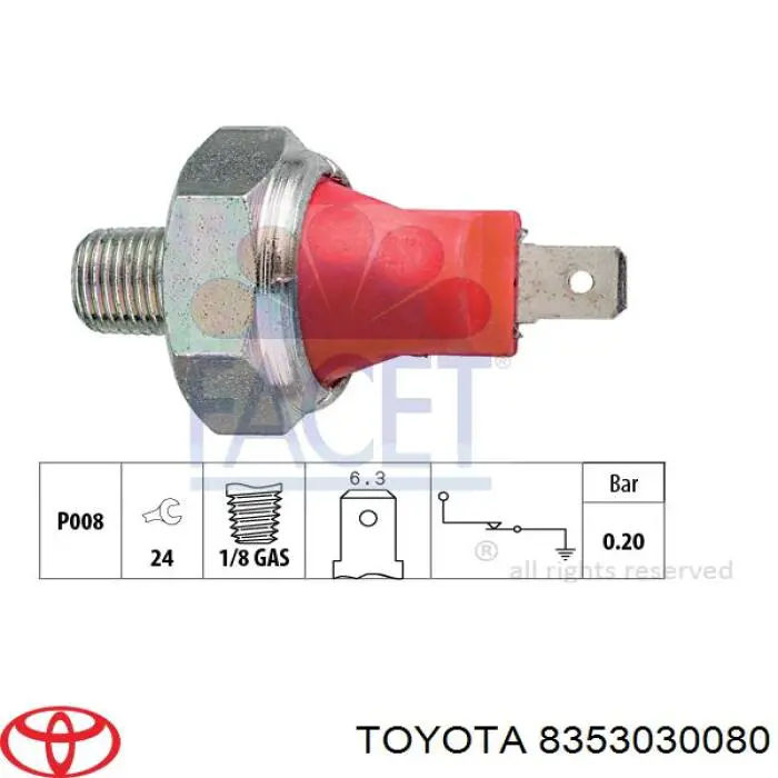 Купить 8353030080 Toyota Датчик давления масла