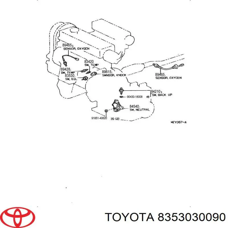 Indicador, presión del aceite 8353030090 Toyota