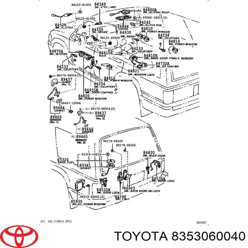 8353060040 Toyota датчик давления масла