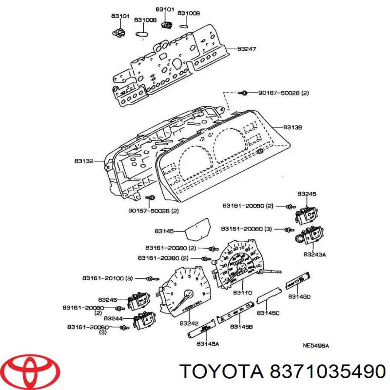 Трос привода спидометра Тойота 4 Раннер N130 (Toyota 4Runner)