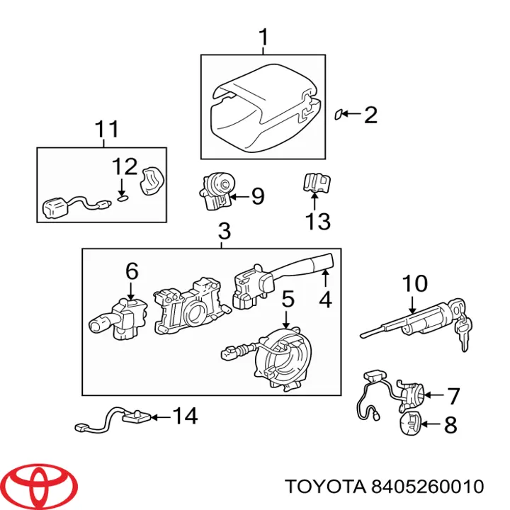 Концевой выключатель замка зажигания Toyota 8405260010 цена, от 12.67 USD