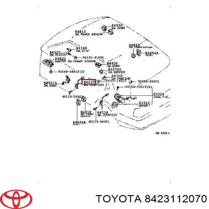 Датчик закрывания дверей (концевой выключатель) на Toyota Camry V2