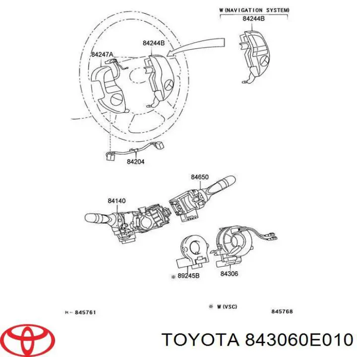 Контактное кольцо подушки безопасности Toyota 843060E010 цена, от 34.59 USD