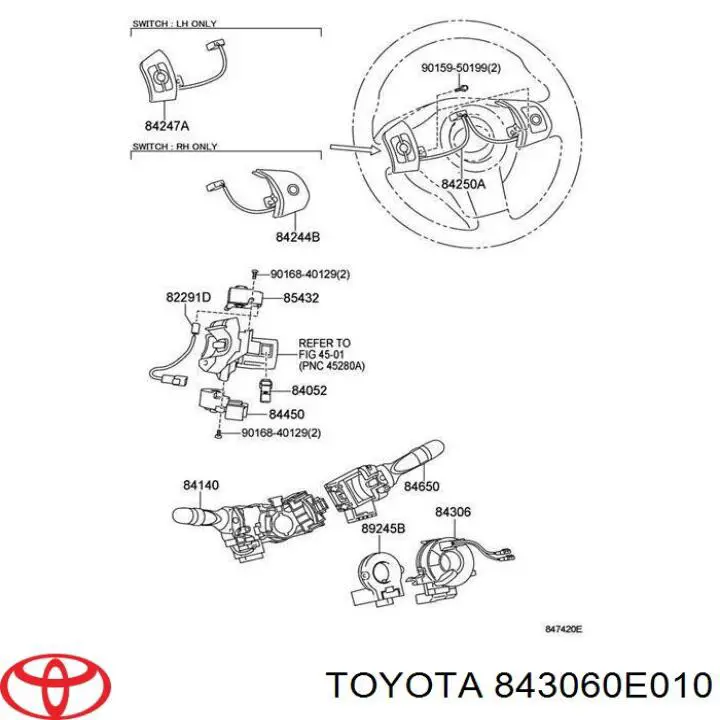 Подрулевой шлейф Toyota 843060E010
